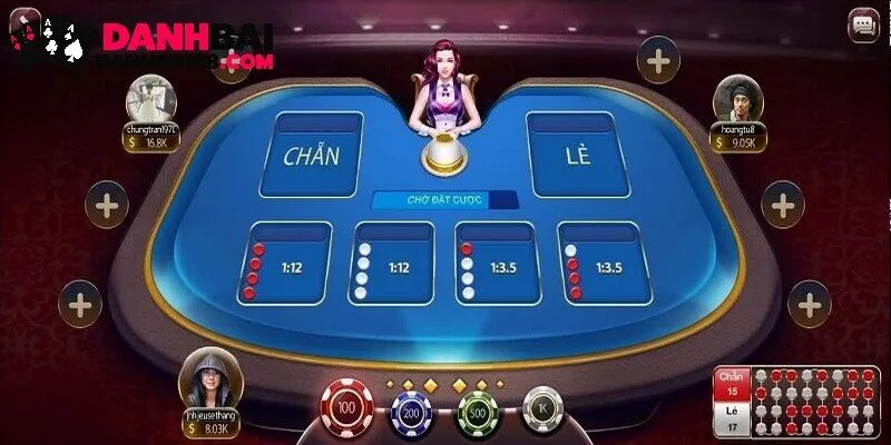 Bàn xóc đĩa online hiển thị các cửa cược